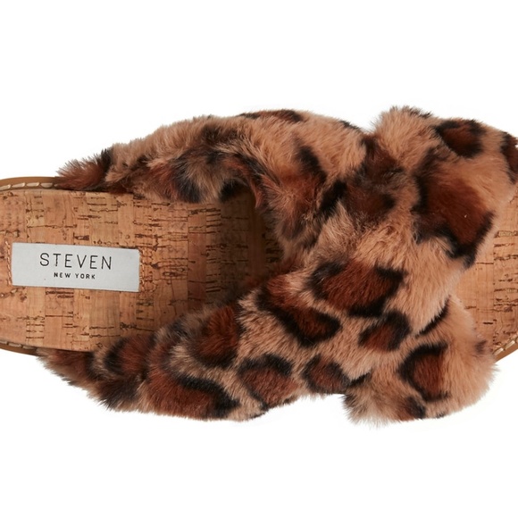 NEW Steven NEW YORK BY STEVE MADDEN leopard print sandals SLIP ON CADO SIZE 7.5 - Picture 5 of 9
